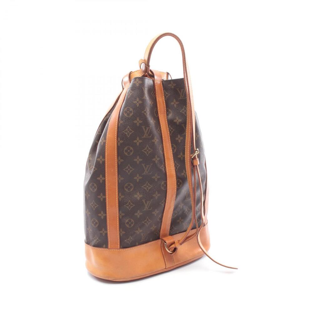 Louis Vuitton Shoulder Bag Randonee Leather Monogram Brown Canvas - Picture 2 of 9